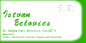 istvan belovics business card